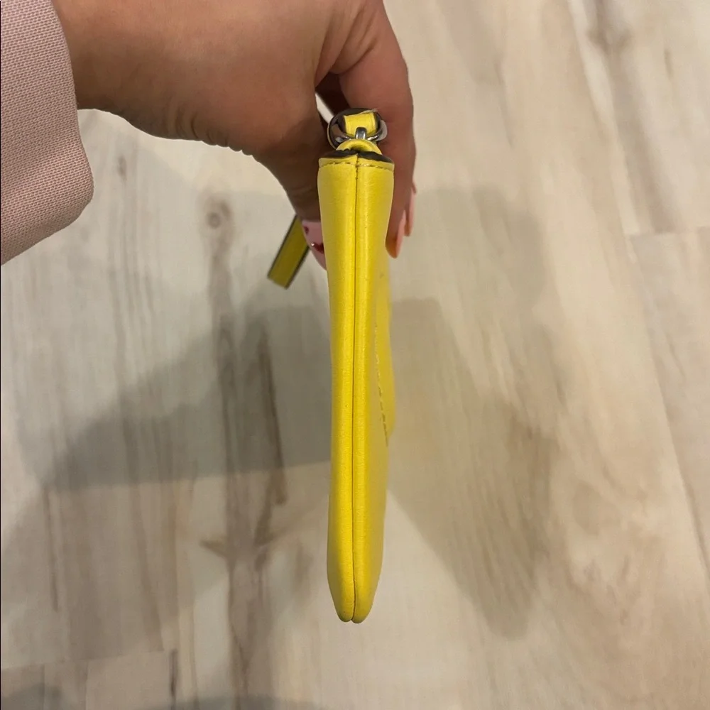 COACH Yellow “Daisy” Leather Wristlet Clutch - Picture 5 of 7